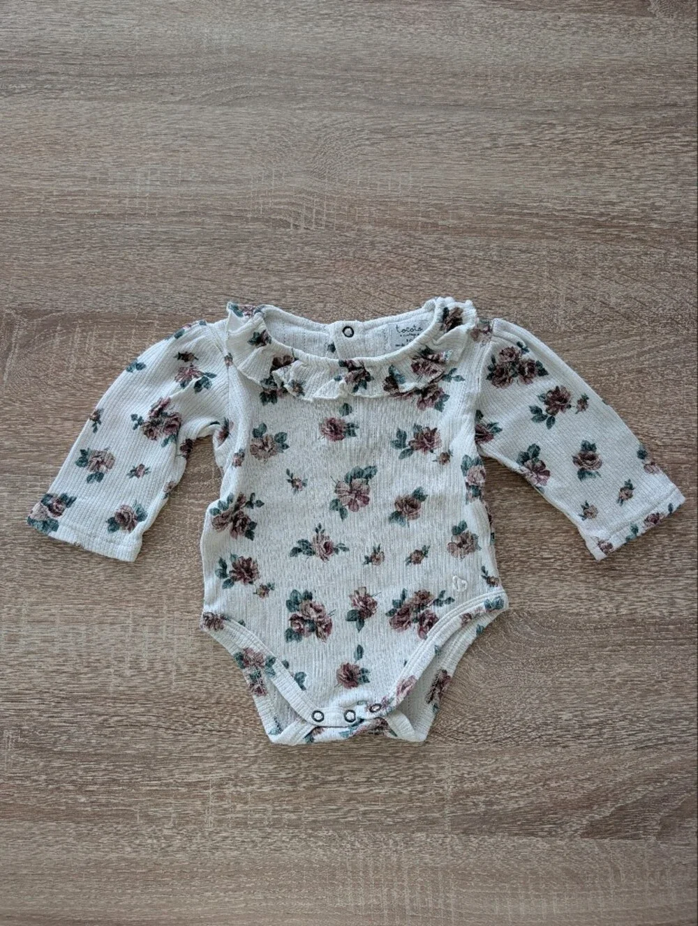 Tocoto Vintage Floral Ruffle Neck Long-Sleeve